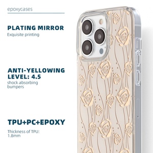 Coque de téléphone en résine pour filles, avec impression fantaisie de rose, mignonne, électro-plaquée, pour iPhone 15 Pro Max, fabriquée par des fabricants de source - Product Image 5
