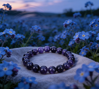 Bracelet ajustable unisexe en perles élastiques avec pierre dragon violette en forme de boule pour mariage – En stock, vente en gros