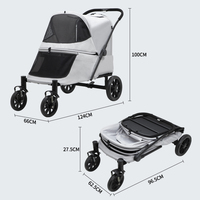 Nouveau design Poussette de jogging pour chien gris Fournisseur Grande poussette pour chien avec rampe