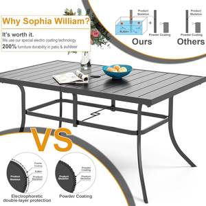 <strong>Patio</strong> Outdoor Table and Chairs <strong>Set</strong> with Umbrella Navy, <strong>Patio</strong> Dining <strong>Sets</strong> 7 Pieces <strong>Patio</strong> Table <strong>Set</strong> <strong>Clearance</strong> for Backyard - Product Image 5