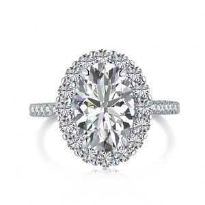 Dylam New Designs High Carbon Diamond Oval <b>Eternity</b> Jewelry Engagement Anniversary Royal Pure CZ 8A <b>Silver</b> S925 Wedding <b>Rings</b> - Product Image 1