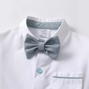 Ensemble <span class=keywords><strong>de</strong></span> vêtements pour bébé garçon avec chemise à manches courtes et nœud papillon élégant, adapté à un usage quotidien et à des occasions formelles - Product Image 3