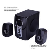 Sistema de Altavoces BT de 2.1 Canales con Pantalla de Reloj y Control Remoto para Uso con Computadora