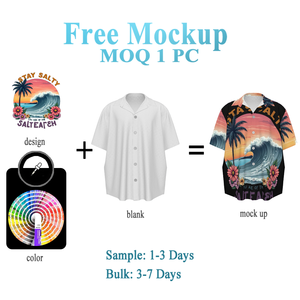 เสื้อฮาวายผู้ชาย <span class=keywords><strong>DYD</strong></span> Custom POD ลายดอกไม้เขตร้อนพิมพ์ 3 มิติ แขนสั้น สไตล์ลำลอง ติดกระดุม - Product Image 2