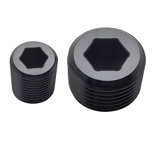 <span class=keywords><strong>Bouchon</strong></span> fileté en aluminium 3/8" NPT personnalisable, finition oxyde noir usinée CNC, fournisseur d'accessoires <span class=keywords><strong>de</strong></span> quincaillerie automobile - Product Image 2