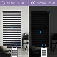 Persianas motorizadas eléctricas automáticas operadas por batería controladas por Wifi, persianas de cebra para ventanas de oficina y hogar