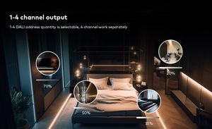 DA4-<span class=keywords><strong>L</strong></span> 4 canaux 5A 12-48VDC tension constante DALI LED gradateur DALI <span class=keywords><strong>adresse</strong></span> LED contrôleur PMW gradation DALI contrôleur - Product Image 6