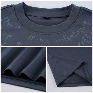 เสื้อยืดผู้ชายทรงหลวมโอเวอร์ไซส์โลโก้ TKAN226เสื้อแขนสั้นผ้าฝ้ายกำหนดโลโก้ได้เอง - Product Image 3