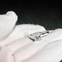Bague de haute qualité en argent sterling 925 avec moissanite GRA Bling VVS couleur D, coupe radiant à 4 griffes, testée au testeur de diamant, pour femmes et hommes, cadeau