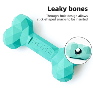 Doğal kauçuk dayanıklı tedavi oyuncaklar yumuşak kemik şekli köpek diş çiğnemek oyuncak interaktif köpek kemik - Product Image 4