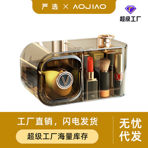 Caja de almacenamiento transparente para lápices labiales con tapa, organizador de cosméticos de escritorio a prueba de polvo para herramientas de maquillaje y soporte para brillo labial - Product Image 5