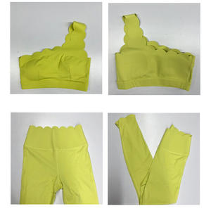 Rogal 여름 레이스 원 숄더 스포츠 탱크 탑 단단한 통기성 피트니스 요가 브래지어 이동식 브래지어 패드 - Product Image 4