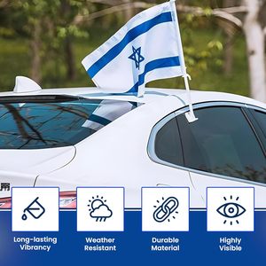 カスタマイズされたイスラエル車の旗重い旗竿セット屋外フライング広告ロゴバナー印刷 - Product Image 3