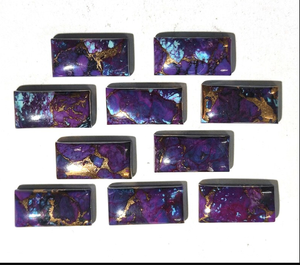 Turquesa Cobre Púrpura Natural en Forma Rectangular, Cabujón Plano para Joyería, Gemas para Anillos, Colgantes y Pulseras - Product Image 2