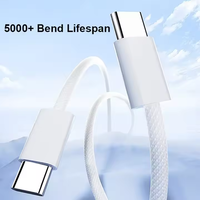 Câble de charge de haute qualité 1m 2m 60w, câble de données de charge rapide USB C vers C tressé en nylon pour iPhone 15 16 Pro Max