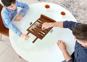 Tùy chỉnh 3 trong 1 sang trọng cán cờ vua cờ và backgammon Board Game handmade xách tay - Product Image 6