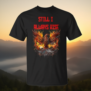Camiseta Phoenix Rising negra con diseño gráfico Still I Always Rise, ropa para hombre - Product Image 3