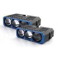 Projecteur universel à triple lentille avec grille, phare auxiliaire LED pour conduite, faisceau haut et bas 6000K pour camion, SUV, tout-terrain