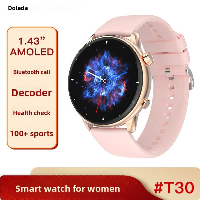 Brand New T301.43 Amoled Android Continuous Heart Rate Abnormality Alarm Red Light Blood Oxygen IP67 Waterproof Smart Watch