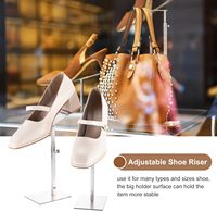 Présentoir à talons hauts de comptoir de magasin de détail présentoir à chaussures en acier inoxydable