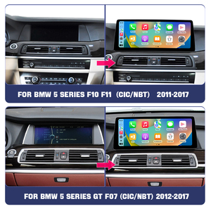 Écran de lecteur radio de voiture sans fil CarPlay Auto avec système Linux 12,3 pouces pour BMW Série 5 GT F10 F11 F07 2011 - <span class=keywords><strong>2017</strong></span> - Product Image 1