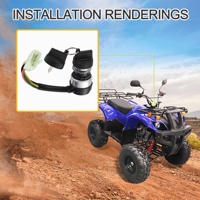 GOOFIT 5 fils mâle prise contact clé interrupteur moto moteur démarrage remplacement pour 50cc 70cc 90-200cc 250cc Dune Buggy aller Kart