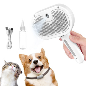 Factory Wholesale Multifunctional Pet <b>Spray</b> Comb USB One-touch De-shedding Hair Cleaning Automatic Dog Grooming Brush Comb - Product Image 1