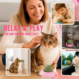 Balle multifonctionnelle rotative pour le nettoyage des dents molaires, à la menthe et à la catnip, jouet pour chat en forme d'avocat - Product Image 5