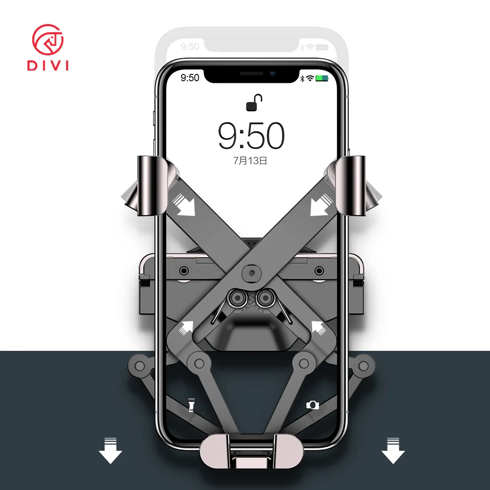 DIVI Gravity Car Holder For Phone in Car Air Vent Clip Mount Support For iPhone Samsung Xiaomi Mobile Phone Stand