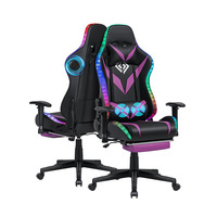 Populaire Scaun De Gaming Bleu Noir Premium Pvc Cuir Ergonomique Chaise Pivotante Pc Chaise D'ordinateur avec Rgb Caoutchouc Lame Roues