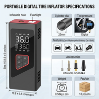 Portable Tyre Inflator Wireless Handheld Car Air Pump Portable for Road Trip