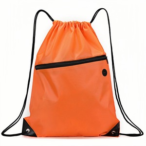 Promotional Custom Drawstring Backpacks for Gift Multifunctional Lightweight Polyester Waterproof Sport Backpack Zipper Gym Bag