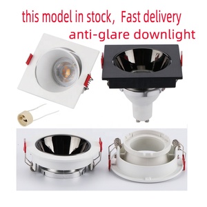 Boîtier carré encastré réglable en ABS <span class=keywords><strong>pour</strong></span> downlight LED GU10/MR16, IP20/IP33, intérieur industriel, anti-éblouissement, angle de faisceau 38° - Product Image 2