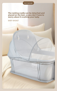 Cuna Mecedora Automática para Bebés Recién Nacidos de 0 a 12 Meses, Cuna Plegable Portátil Multifuncional con Función de Calmante para el Sueño - Product Image 3