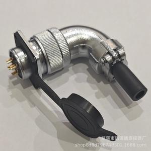 Cixi Xunliantong WS24 Havacılık Fişi Dirsekli 2-19 Pin Altın Kaplama Bakır Konnektör Panel Montajlı PBT İzolasyonlu - Product Image 4