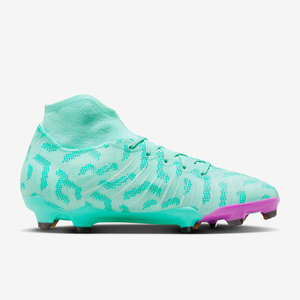 High Ankle Lace Up Soccer Cleats Orange <b>Knit</b> Upper Green Stud Firm Ground Football <b>Boots</b> - Product Image 2