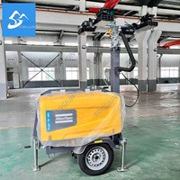 Équipement d'éclairage d'urgence industriel ATLAS LED Diesel Tower à commande manuelle pour levage/abaissement, blanc 360