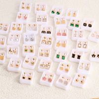 Clous d'Oreilles en Acier Inoxydable pour Femme, Motifs Papillon, Fleur, Lapin, Trèfle à Quatre Feuilles, Inoxydables