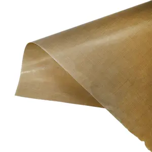 Rollo de tela de fibra de vidrio recubierto de PTFE Flexible estándar de grado de Color marrón antiadherente resistente al calor