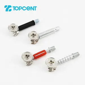 TOPCENT 15mm 3-in-1 Furniture Connecting Kit Furniture Connecting Cam Lock Fittings with Dowel