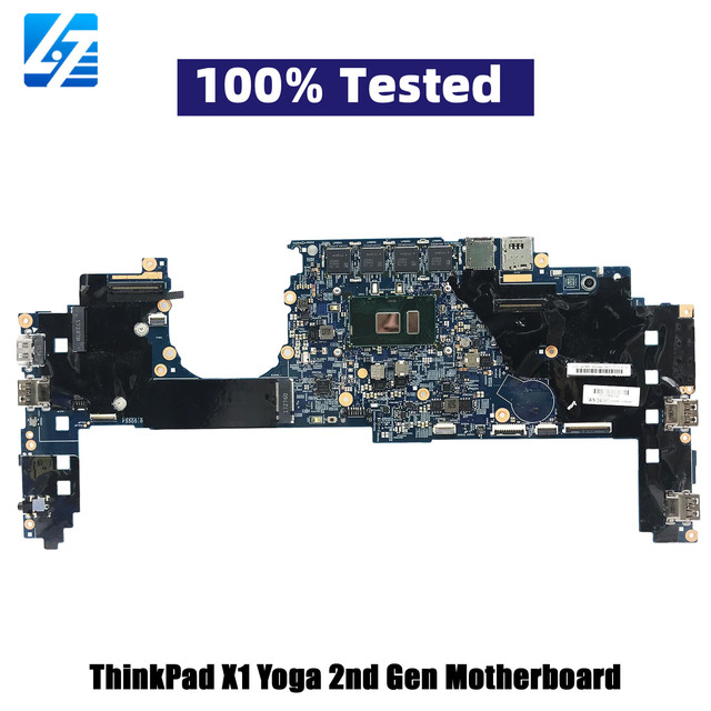 For Lenovo ThinkPad X1 Yoga 2nd Gen 16822-1 Laptop Motherboard With 8GB 16GB RAM I5 I7 7th Gen CPU 100% Fully Tested