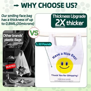 ถุงเสื้อยืด PE ย่อยสลายได้ พิมพ์โลโก้ได้ พร้อมหูหิ้วแบบเสื้อกั๊ก สำหรับใส่ของชำ ผัก และช้อปปิ้งในซูเปอร์มาร์เก็ต - Product Image 6