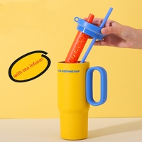 Recién llegado, tazas frescas con Infusor de té, vaso de bebida aislado de doble pared para oficina y uso doméstico, botella de agua fría y caliente