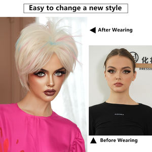 Rock Pengk Blond Cosplay peluca con trenzas de coleta Halloween Drag Queen Crazy Hair peluca <span class=keywords><strong>para</strong></span> disfraz - Product Image 5