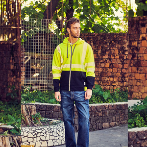 Sweat à capuche de travail réfléchissant et ignifuge pour hommes XK-22046, en coton épais, vêtement de sécurité d'automne pour les travailleurs d'âge moyen - Product Image 5