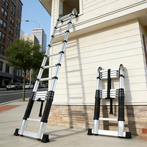 Échelle télescopique multifonctionnelle en alliage d'aluminium épaissi de haute qualité à 12 marches, pliable pour usage domestique - Product Image 4