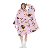 Nouveau design imprimé personnalisé 100% gâteau en polyester grandes manches portables femmes sweat à capuche surdimensionné couverture sweat-shirt