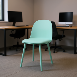 Sedia in Plastica Homeera Azzurra con Schienale Solido e Gambe Affusolate, Impilabile, per Ufficio e Arredamento Commerciale - Product Image 2