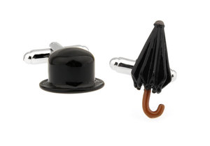 Boutons de manchette de luxe en alliage de cuivre <span class=keywords><strong>français</strong></span> de haute qualité, motif <span class=keywords><strong>parapluie</strong></span>, pour chemise <span class=keywords><strong>homme</strong></span> - Product Image 2