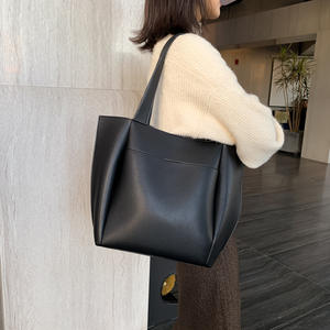 Sac fourre-tout tendance en PU grande capacité avec fermeture éclair, style toutes saisons, sac à main personnalisable, nouveau sac seau pour maman, pour femme - Product Image 1